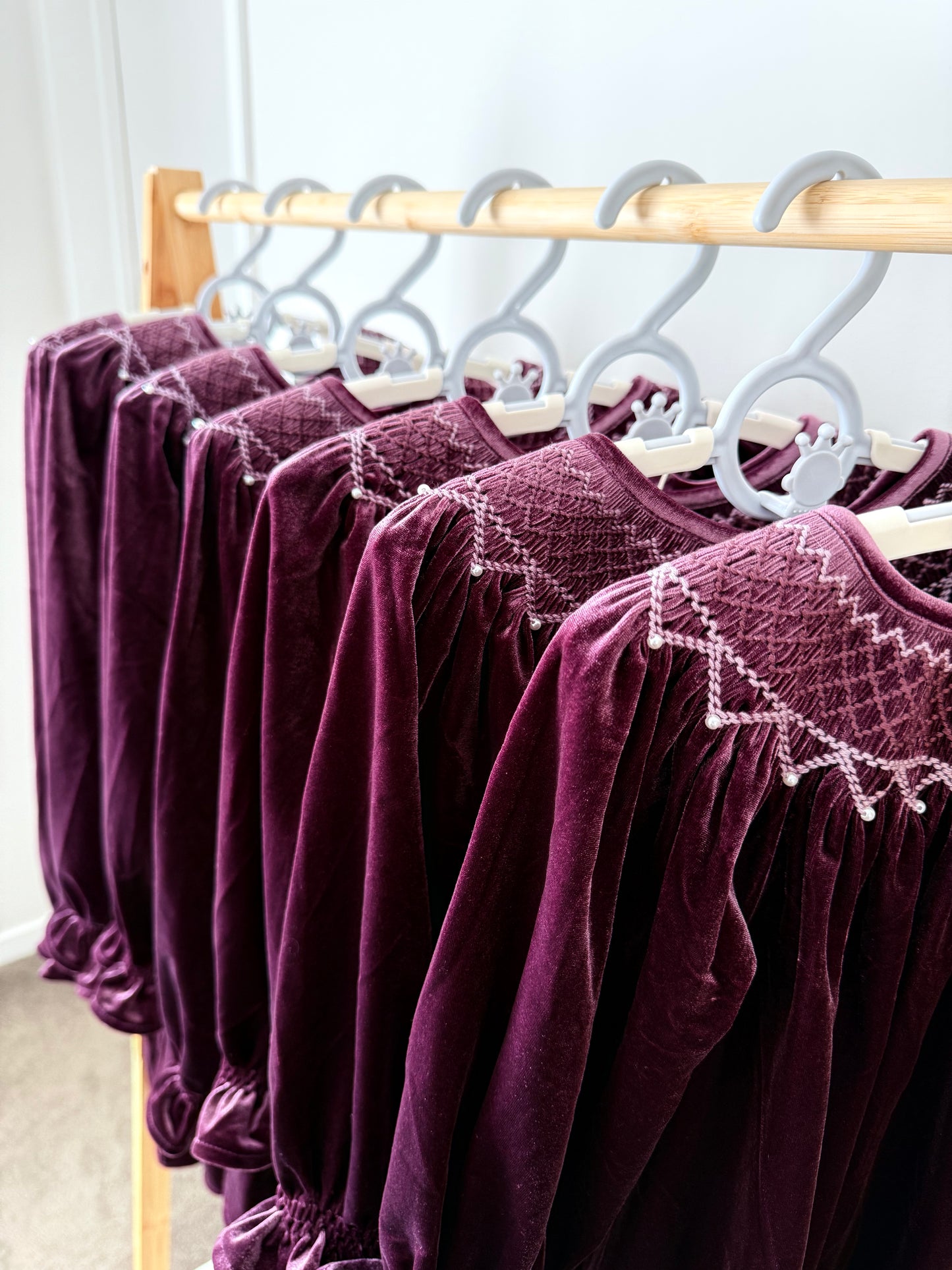 Purple Velvet smock bishop dress