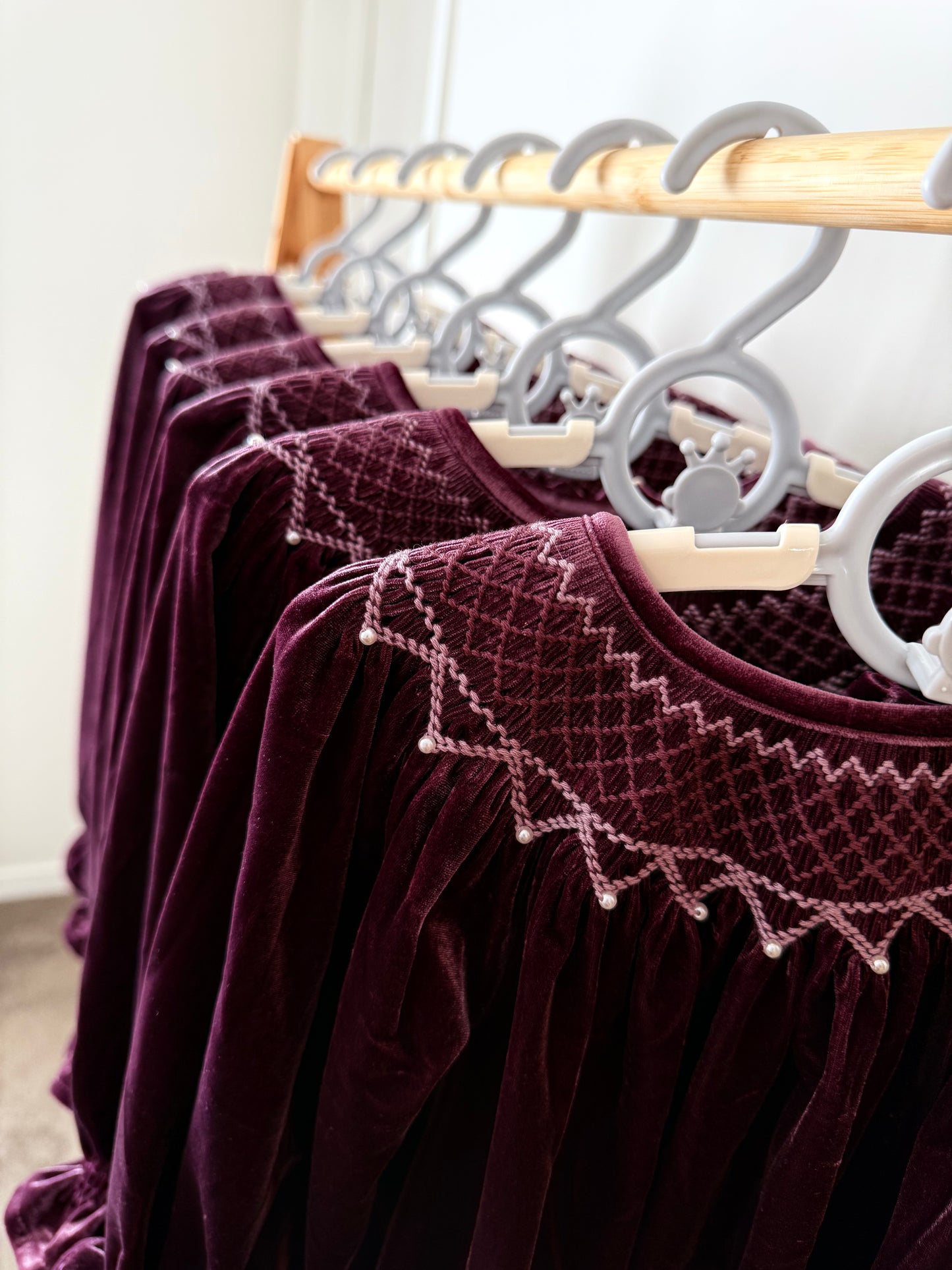 Purple Velvet smock bishop dress